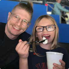 Me and my daughter enjoying ice cream